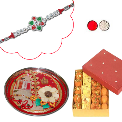 "Rakhi Pooja Thali - CodeRTN16 - Click here to View more details about this Product